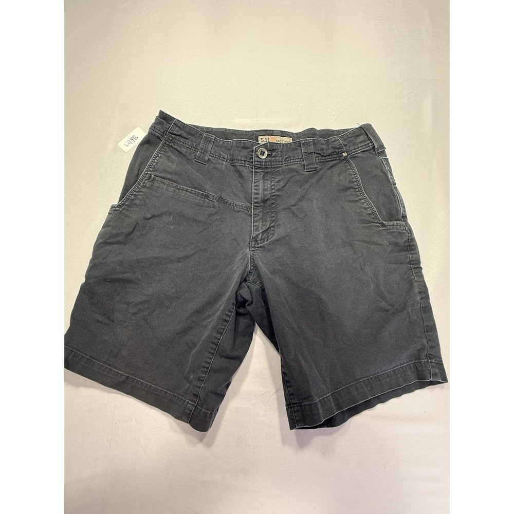5.11 Tactical Men's Black Cargo Shorts Canvas Cotton 11" Inseam Pockets Logo